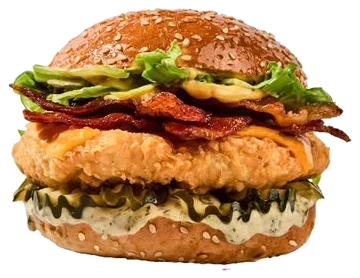 Gordis Chicken: hamburguesa de pollo crispy con bacon y lechuga