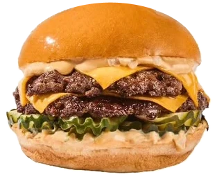 Gordis Clásica: hamburguesa doble con cheddar, pickles y salsa